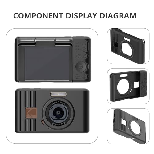 Tedubax Silicone Case for kodak pixpro C1 Digital Camera with 2PCS Screen Protector and Lanyard - Black - Image 4