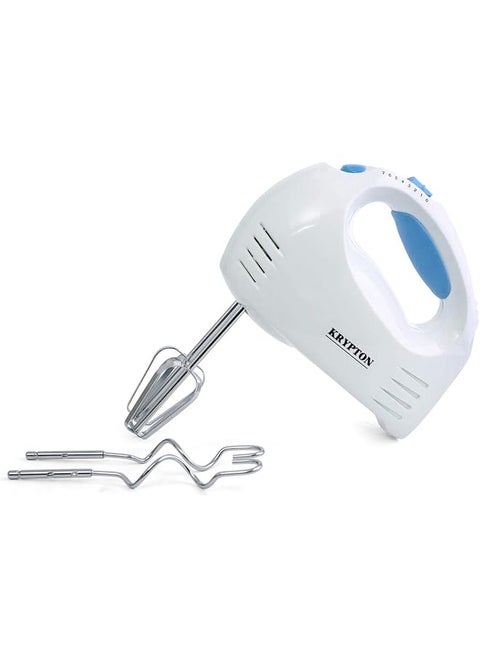Hand Mixer Knhb6043 With 7 Speed Levels Includes Whisk And Hook Attachment Perfect For Beating Eggs Cream Batters Kneading Dough Etc. Blue And White 2 Years