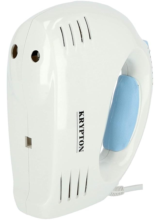 KRYPTON Hand Mixer Knhb6043 With 7 Speed Levels Includes Whisk And Hook Attachment Perfect For Beating Eggs Cream Batters Kneading Dough Etc. Blue And White 2 Years  - Image 3
