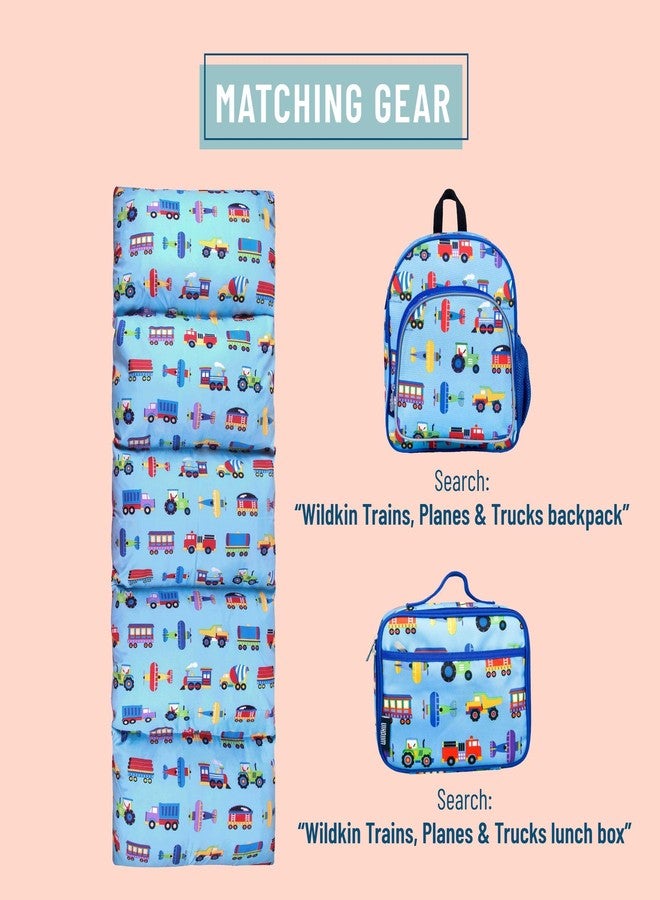 Wildkin Microfiber Pillowcase Lounger Cover - Travel-Friendly Sleepover Lounger, Fits Standard Pillows (Pillows Not Included), Soft Cotton Blend, Fun Patterns for Kids - Trains, Planes & Trucks - Image 4