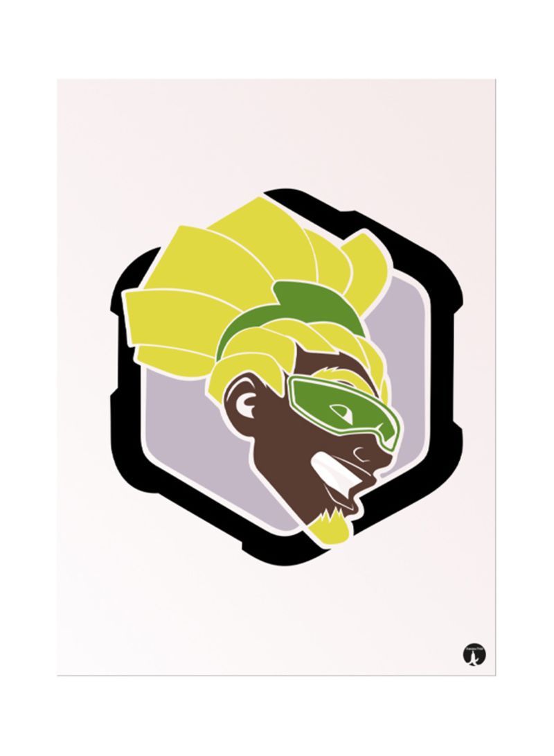 The Video Game Overwatch Mouse Pad Beige/Grey/Yellow