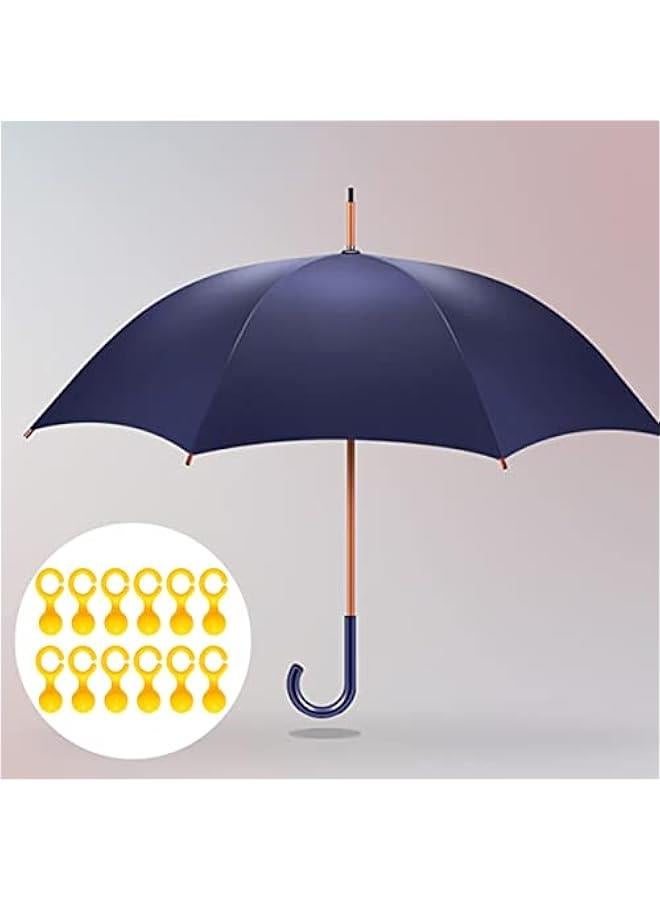 12pcs Creative Umbrella Pendant Coat Hanger Hooks Umbrella Holder for Table Umbrella Organizer Umbrella Clamp Holder Foldable Umbrella Clip Hook Unbrella Hnagers Mop Stand S Hook  - Image 4