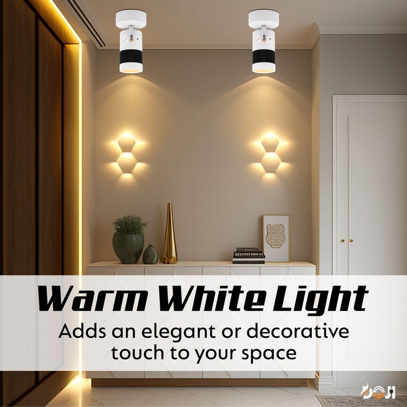 DOJI DOJI white spot lights 3 watt Aluminium focus light Adjustable head focus light for wall spot lights for home ceiling spot light Warmwhite  - Image 3