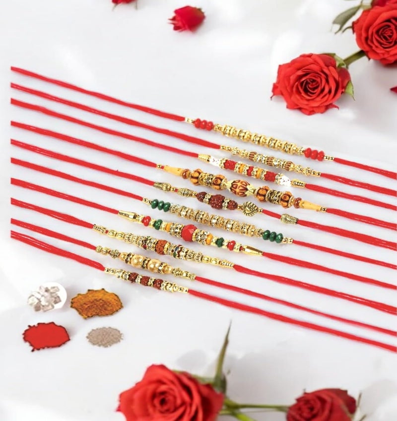 Chocozone Multicolor Combo of 10 Dora Rakhi Set for Men with Roli Chawal Rakhi for Brother - Image 4