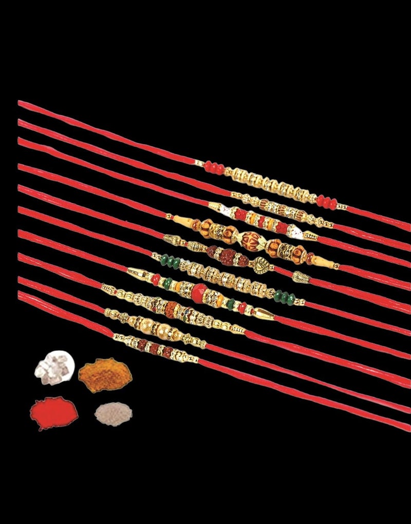 Chocozone Multicolor Combo of 10 Dora Rakhi Set for Men with Roli Chawal Rakhi for Brother - Image 2