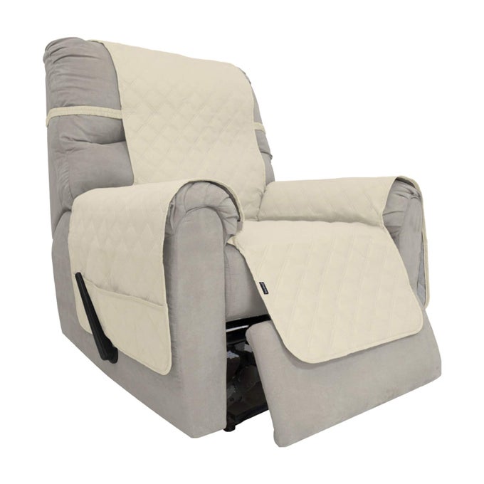 EASYGOING SOFA SLIPCOVER WATERPROOF RECLINER CHAIR COVER NONSLIP FABRIC COUCH COVER FOR LIVING ROOM WASHABLE FURNITURE PROTECTOR FOR PETS KIDS CHILDREN DOG CAT RECLINER IVORY