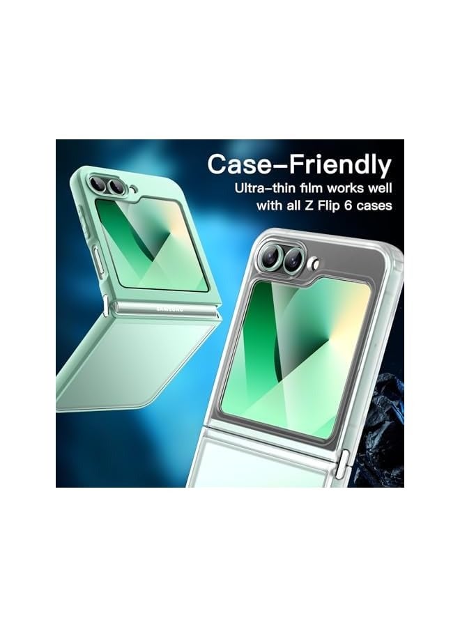 Jetech Front Screen Protector for Samsung Galaxy Z Flip 6, Full Coverage PET Film, Case Friendly, HD Clear, 3-Pack - Image 2