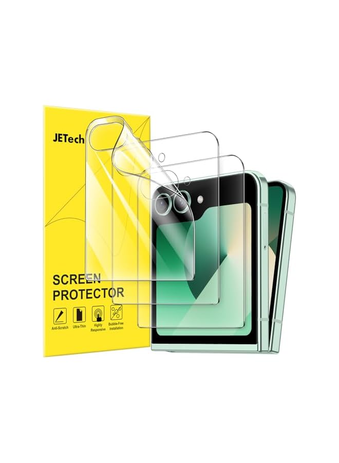 Jetech Front Screen Protector for Samsung Galaxy Z Flip 6, Full Coverage PET Film, Case Friendly, HD Clear, 3-Pack - Image 1