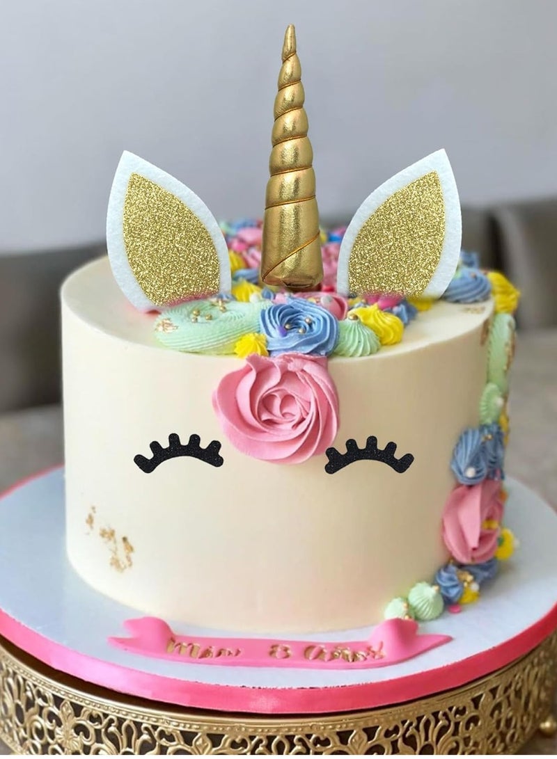 سيلكفكس 38 جهاز كمبيوتر شخصي كيك يونيكورن توبر ، ديكورات كيك زهرة يونيكورن مع الزهور الكرات نجوم يونيكورن ديكورات كيك عيد ميلاد سعيد للفتيان والبنات حفلة عيد ميلاد الأطفال لوازم دش الطفل - Image 3