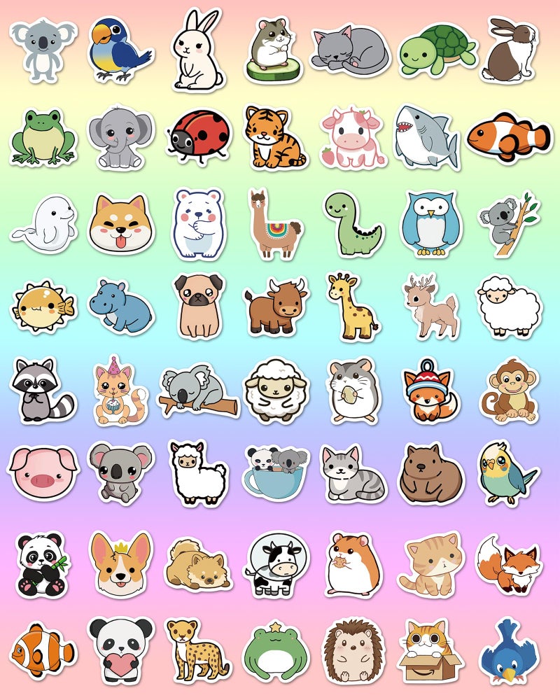 pcnearty 100 Pcs Animal Stickers for Kids, Cute Water Bottle Stickers for Kids Waterproof, Vinyl Laptop Kid Sticker Pack, Kid Classroom Prizes for Elementary Students - Image 5