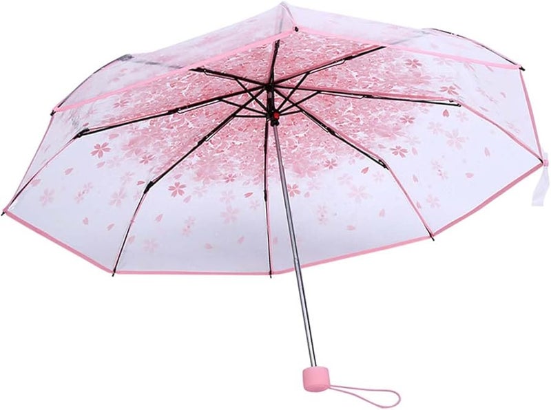 مظلة وردية شفافة قابلة للطي مظلة أميرة عصرية للأطفال - Image 4