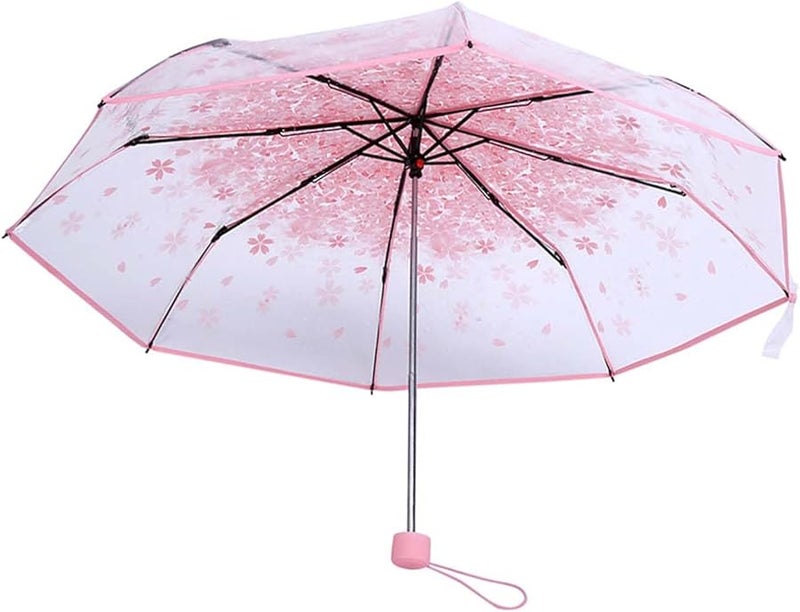 مظلة وردية شفافة قابلة للطي مظلة أميرة عصرية للأطفال - Image 5