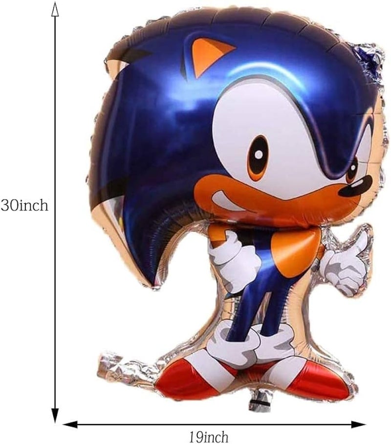 TOYXE Sonic Theme Birthday Decoration Balloon Paper Banner Back Drop Fringe Curain Set 100 Pcs, Multi - Image 4
