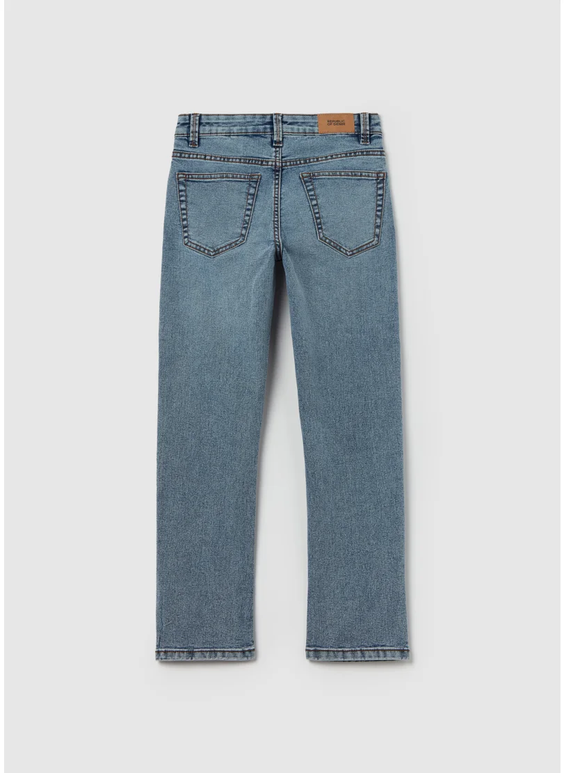Ovs Regular-fit acid-wash jeans with five pockets