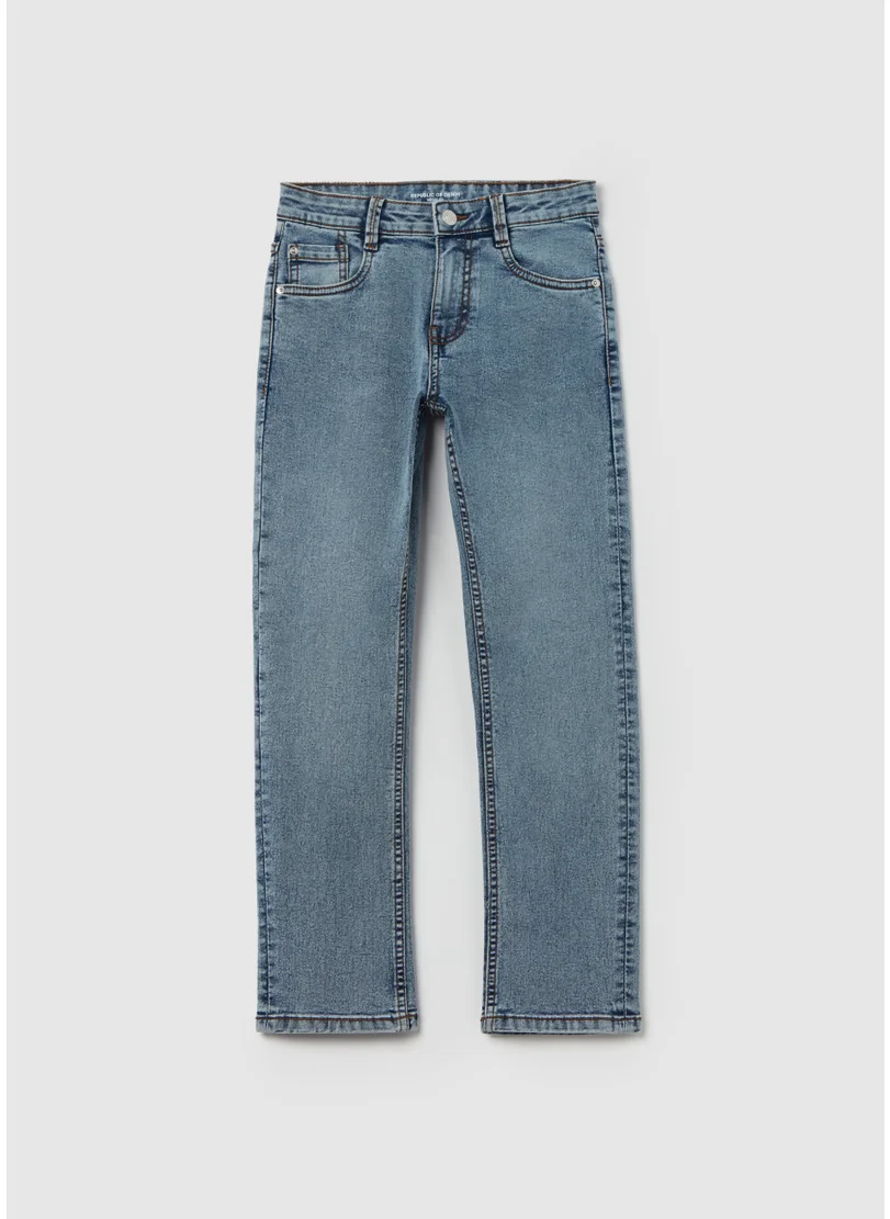 Ovs Regular-fit acid-wash jeans with five pockets