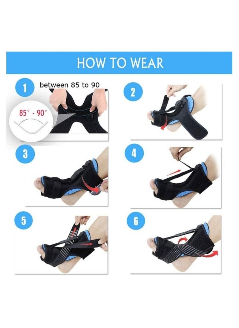 Generic - Plantar Fasciitis Night Splint, Foot Drop Orthotic Brace Adjustable Elastic Dorsal Night Splint - Image 1
