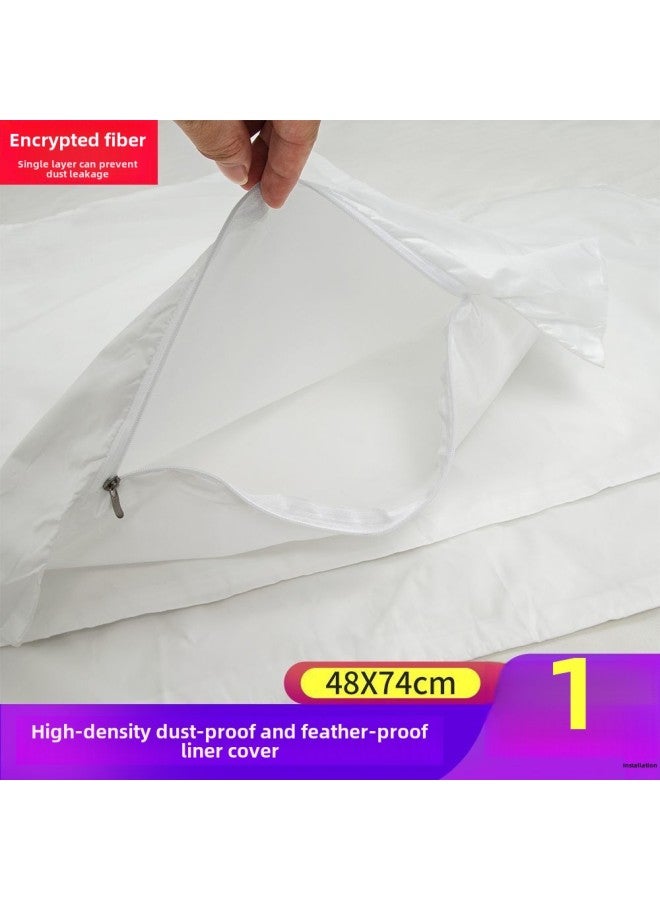Pure Cotton Pillow Inner Pillow Inner Pillow Inner Pillow Cover Pair Of Dust-proof Pillow Inner Leather Filled With Artemisia Cashmina Household Cervical Pillow-Color:Single Layer Encrypted Dustproof And Dustproof Bladder Cover-Specifications:48x74 Inner Tank Is Dustproof And Dustproof  - Image 1