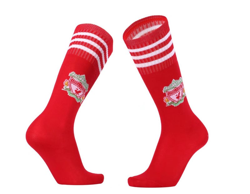 Summer Thin Football Socks Unisex Kids Quick-Dry Training Liverpool Red 