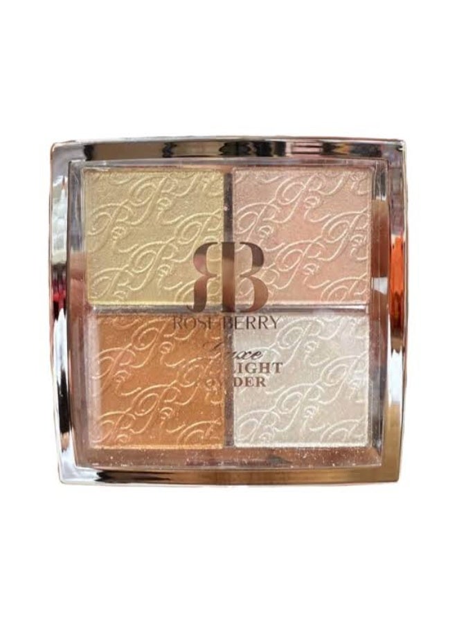 Rose berry Highlighter Powder Multicolour 4 color - Image 2