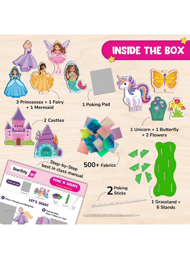 سمارتيفيتي مجموعة أدوات صنع أميرات بلاد العجائب من SmartCraft Poke 'n' Create للأطفال من سن 4 إلى 10 سنوات، هدية عيد ميلاد إبداعية للبنات والأولاد من سن 4-5-6-7-8-9-10 سنوات، مجموعة أنشطة فنية وحرفية يمكنك صنعها بنفسك - Image 2