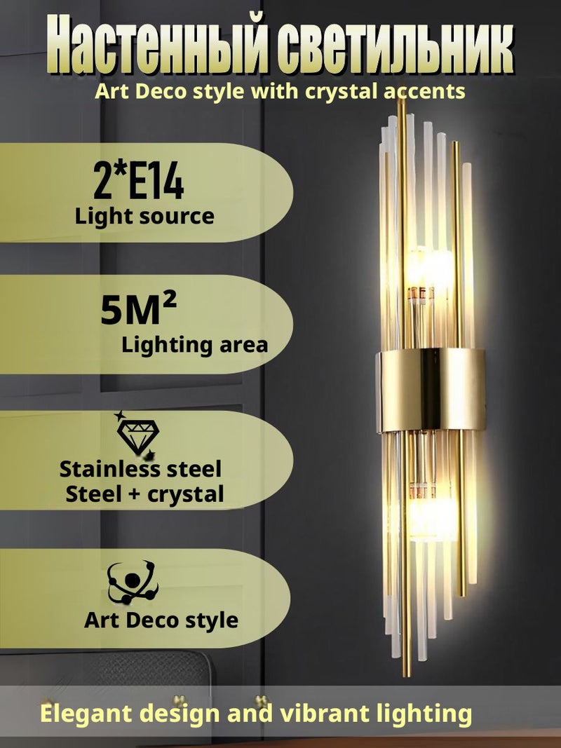 Art Deco Crystal Wall Light - Image 1