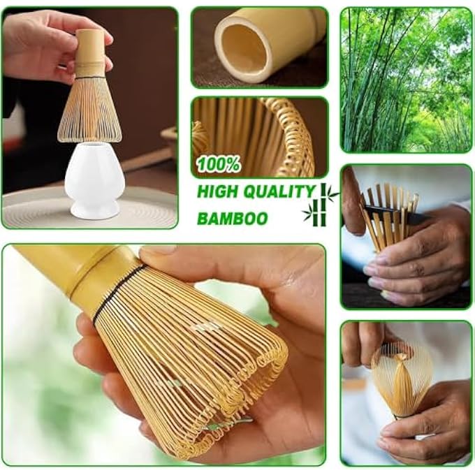  دﻮﺟ مجموعة ماتشا، طقم ماتشا، خفاقة ماتشا، مغرفة من الخيزران ووعاء ماتشا، 7 قطع، طقم شاي ماتشا، طقم ماتشا احتفالي، طقم ماتشا لمسحوق ماتشا بدرجة احتفالية، أفضل هدية عيد ميلاد - Image 4