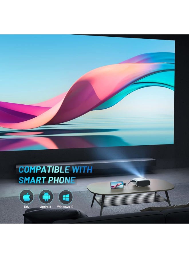 ELEPHAS Mini Projector for iPhone, ELEPHAS 2024 Upgraded 1080P HD Projector, 8000L Portable Projector with Tripod, Movie Projector Compatible with Android/iOS/Windows/TV Stick/HDMI/USB - Image 4