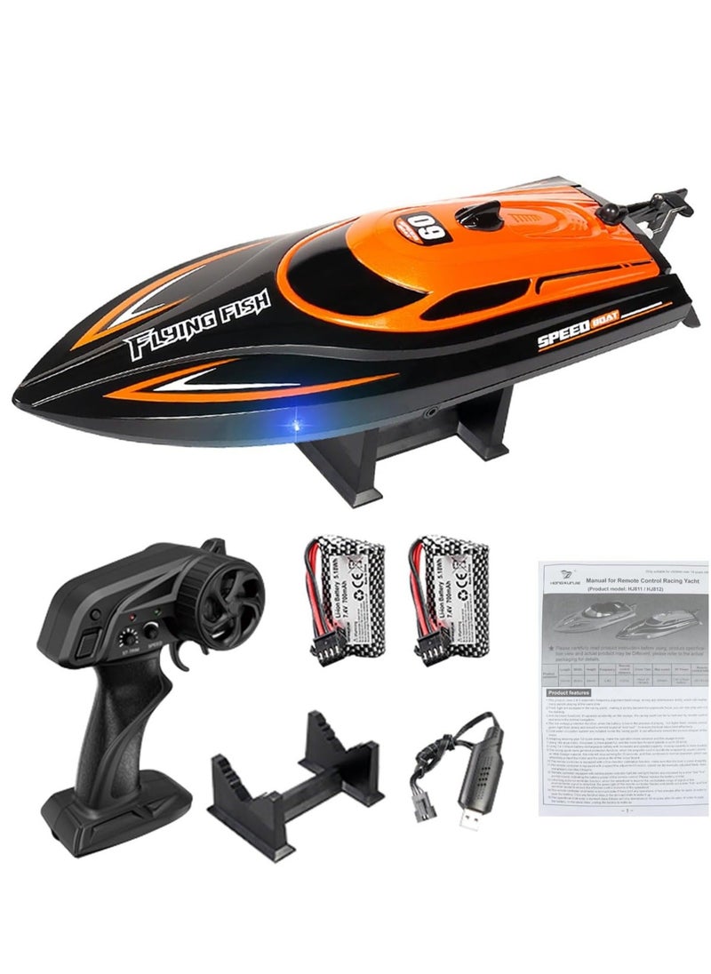 Essence HJ812 RC Boat with 2 Rechargeable Battery, 20+ MPH Fast Remote Control Boat for Pools and Lakes, 2.4G RC Boats Pool Toys for Adults and Kid  - Image 2
