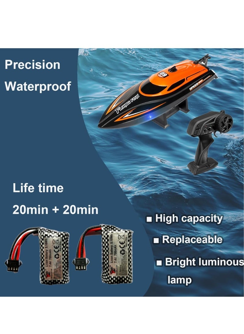 Essence HJ812 RC Boat with 2 Rechargeable Battery, 20+ MPH Fast Remote Control Boat for Pools and Lakes, 2.4G RC Boats Pool Toys for Adults and Kid  - Image 5