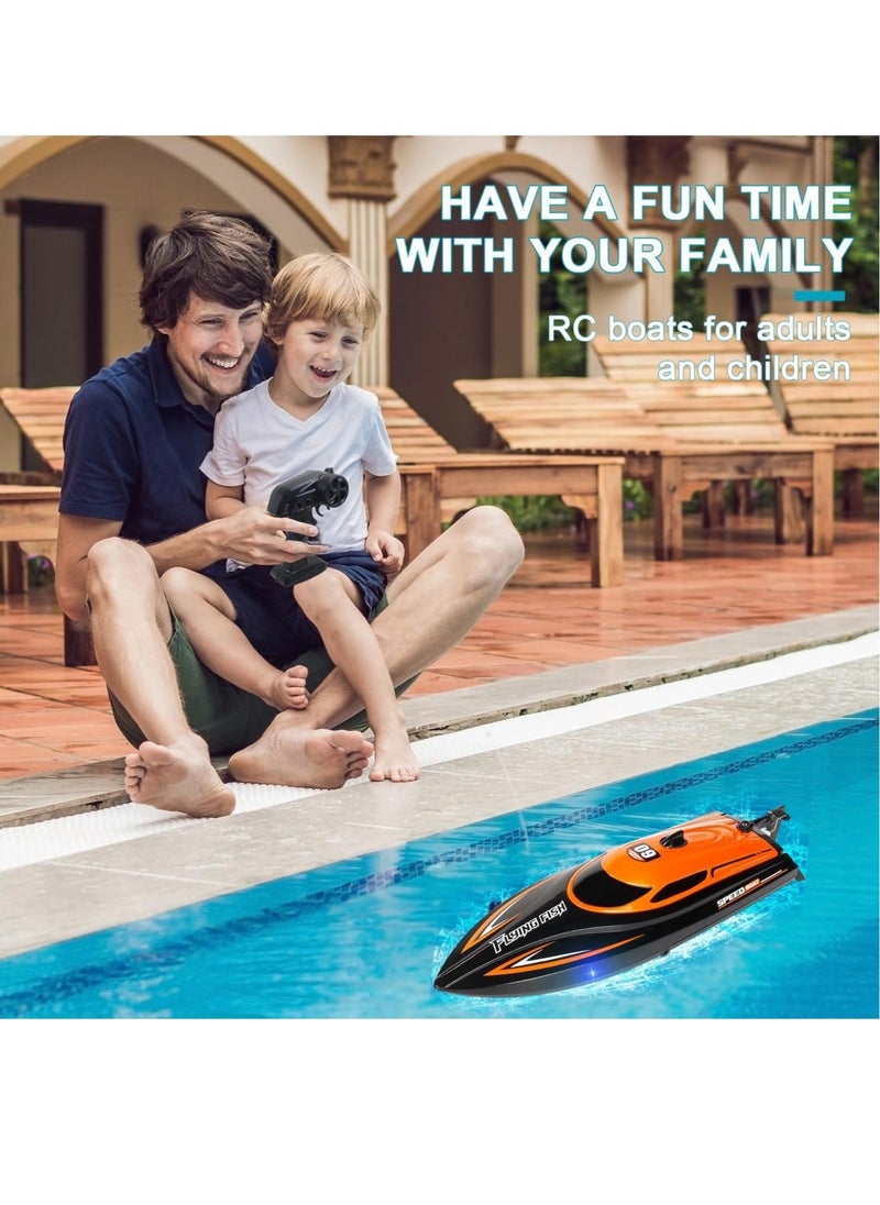 Essence HJ812 RC Boat with 2 Rechargeable Battery, 20+ MPH Fast Remote Control Boat for Pools and Lakes, 2.4G RC Boats Pool Toys for Adults and Kid  - Image 3
