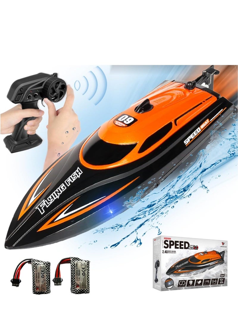 Essence HJ812 RC Boat with 2 Rechargeable Battery, 20+ MPH Fast Remote Control Boat for Pools and Lakes, 2.4G RC Boats Pool Toys for Adults and Kid  - Image 4