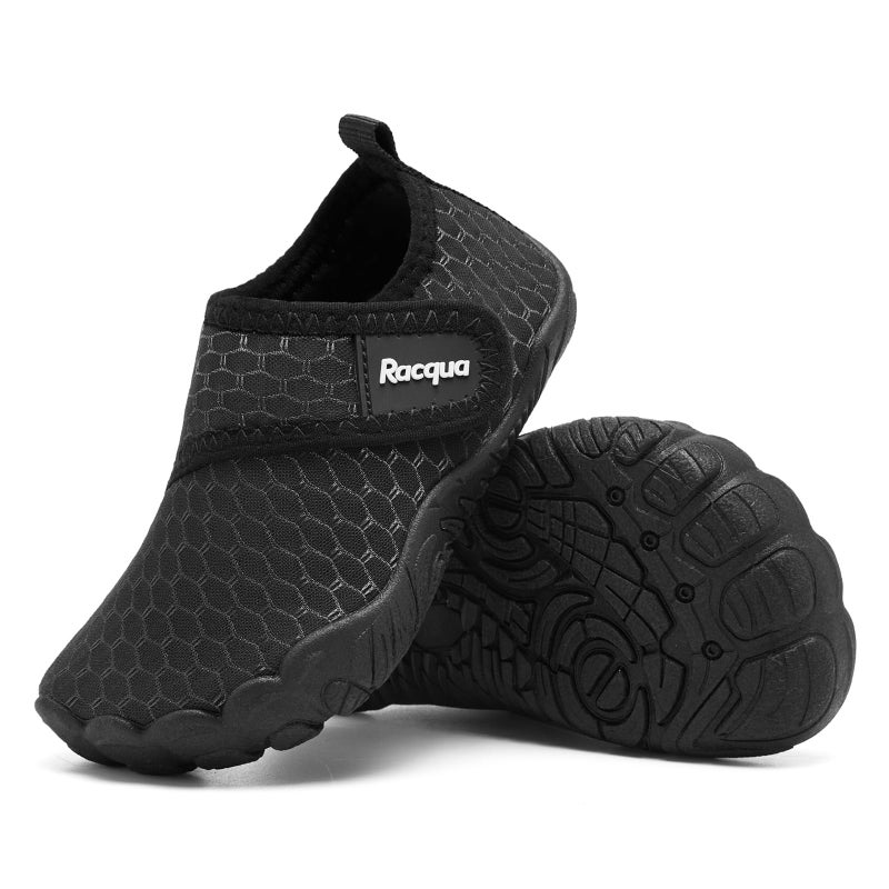 Racqua Toddler Baby Water Shoes Girls Boys Beach Quick Dry Outdoor Sports Water Shoes Non-Slip Breathable Swim Pool Lightweight Aqua Shoes Black Toddler 9 - Image 4
