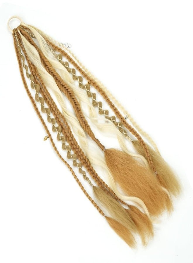 rosmile 22 Inch Elastic Dread Ponytail Extension Dreadlock Ponytail Extension Synthetic Braided Ponytails Hairpiece Boho Ponytail Dreads for Daily Party Festival（White） - Image 2