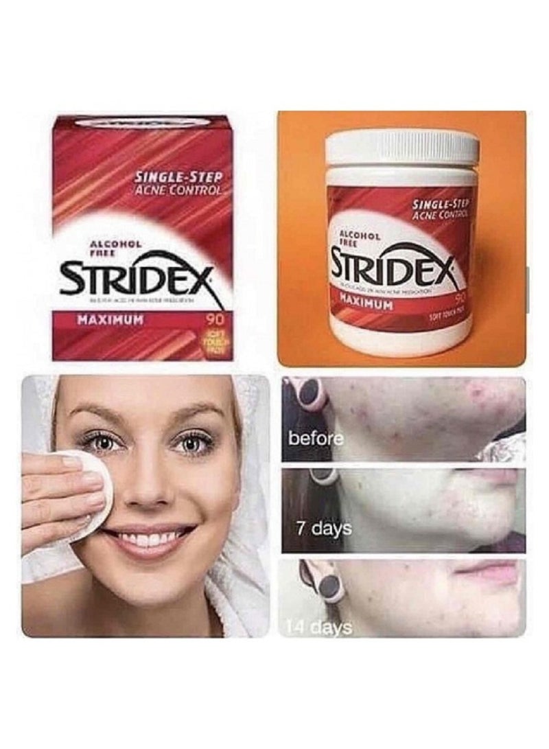 سترايدكس مسحات قطنية ماكسيموم للعناية بحب الشباب 90 قطعة - Image 2