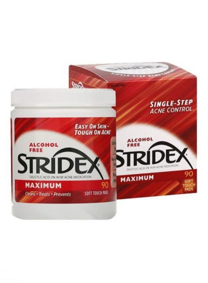 سترايدكس مسحات قطنية ماكسيموم للعناية بحب الشباب 90 قطعة - Image 1