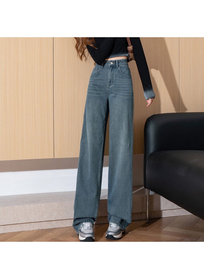 Tonlion Spring Women's Wide-leg Floor-length Denim Jeans With Side Slits - Image 3