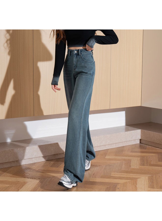 Tonlion Spring Women's Wide-leg Floor-length Denim Jeans With Side Slits - Image 2