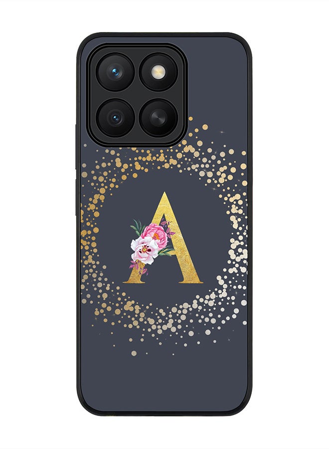 Stylizedd For Honor X8c Case,Slim fit Camera Protection, Shockproof Thin Phone cover  - Custom Monogram Floral - A  (Grey )