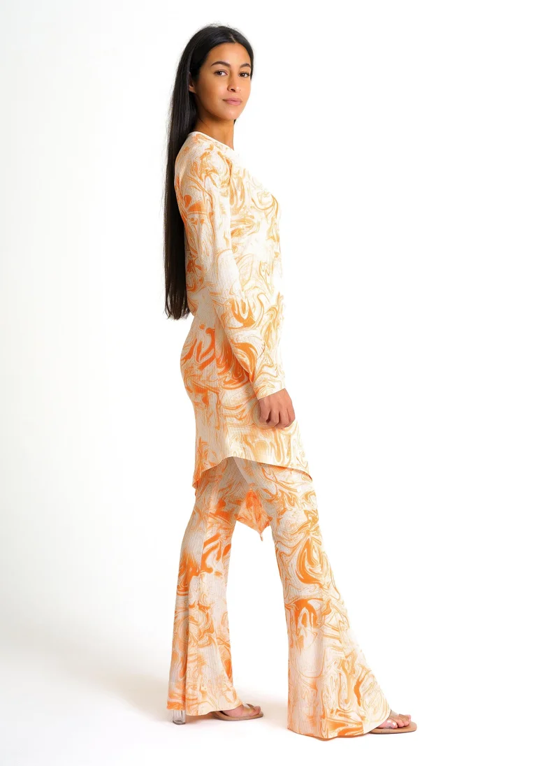 جانارا جونز Orange Tie Dye Synthetic Lilly Dress