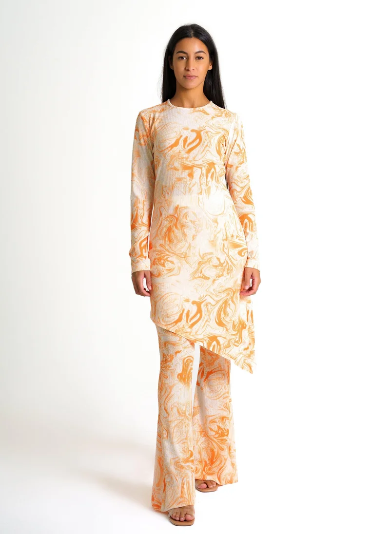جانارا جونز Orange Tie Dye Synthetic Lilly Dress