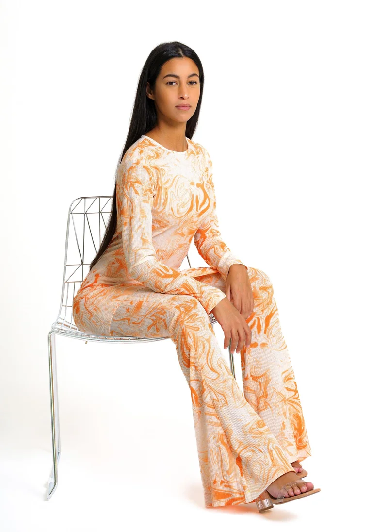 JANARA JONES  Orange Tie Dye Synthetic Lilly Dress for Women | Best Price UAE