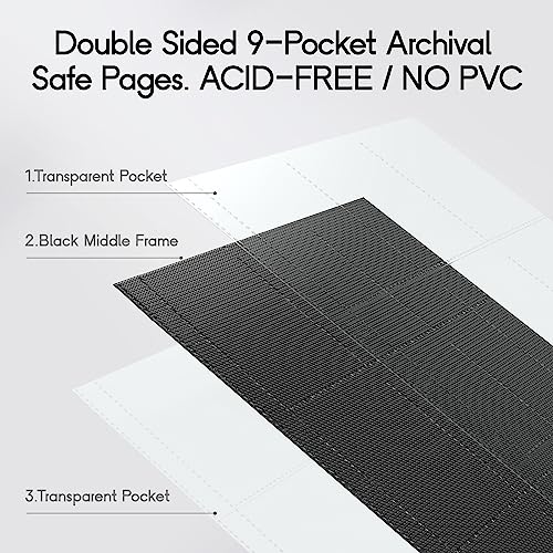 Alteagle 9 Pocket Card Binder, Fits 828 Trading Cards Side Loading Ringless Card Album for TCG and Sports Cards - Image 4