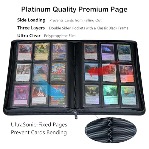 Alteagle 9 Pocket Card Binder, Fits 828 Trading Cards Side Loading Ringless Card Album for TCG and Sports Cards - Image 3