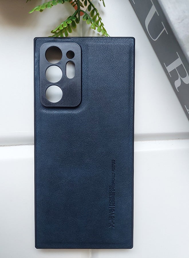 X-level Samsung Galaxy S22 Ultra Premium Slim Fit Leather Case – Sleek Design, Superior Protection, Smooth Touch - Dark Blue - Image 2