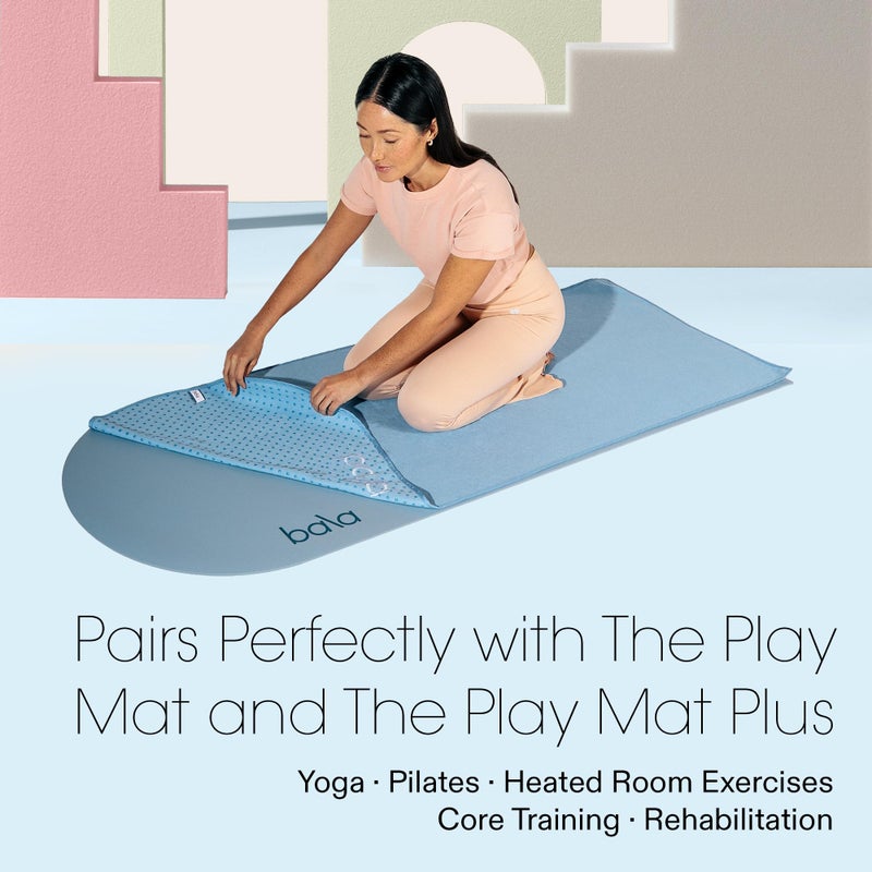 Bala Play Mat Towel, Blush - Non-Slip Absorbent Gym Towels Designed for Sweat, Hot Yoga, Pilates & Core Training Workouts - Fitness & Exercise Gear Essentials for Working Out - Men & Women - Image 3