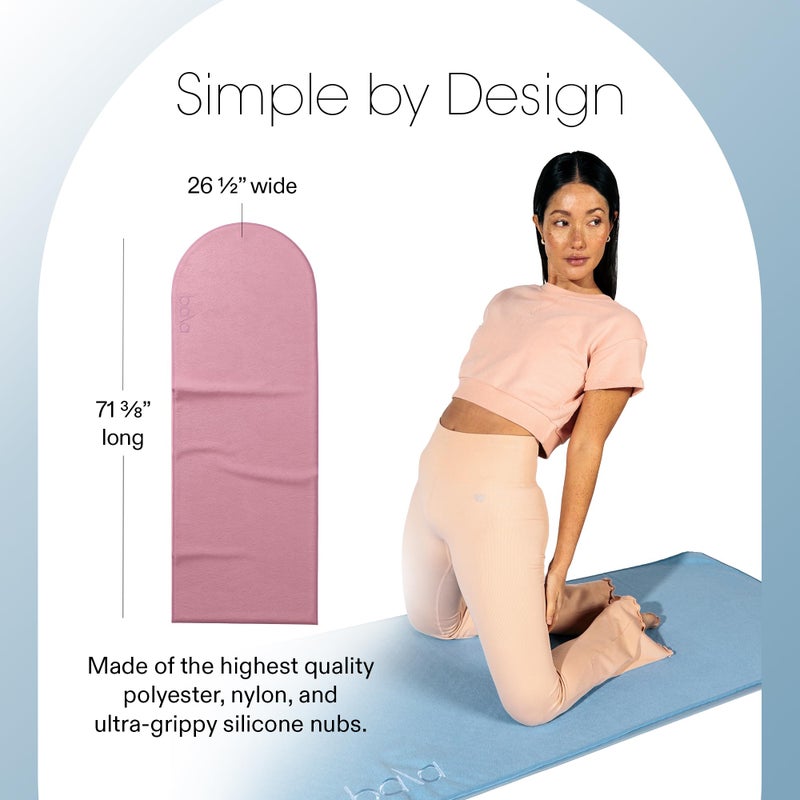 Bala Play Mat Towel, Blush - Non-Slip Absorbent Gym Towels Designed for Sweat, Hot Yoga, Pilates & Core Training Workouts - Fitness & Exercise Gear Essentials for Working Out - Men & Women - Image 4