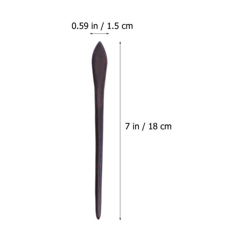 Retro Blackwood Hair Sticks Handmade Chinese Hairpins For Women Bun Styling - Image 3