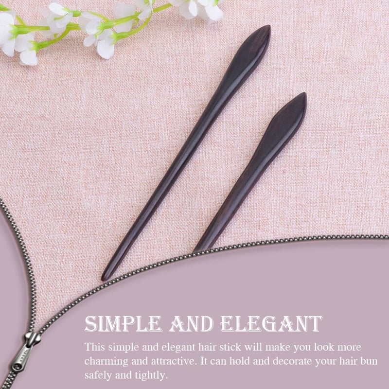 Retro Blackwood Hair Sticks Handmade Chinese Hairpins For Women Bun Styling - Image 4
