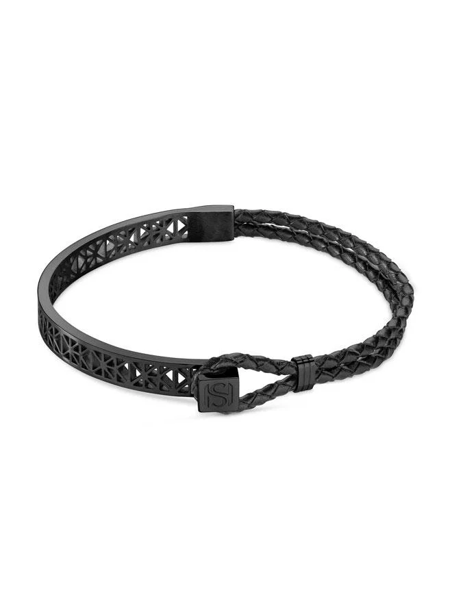 Saint Honore Paris Champ De Mars Braided Leather Bracelet for Men
