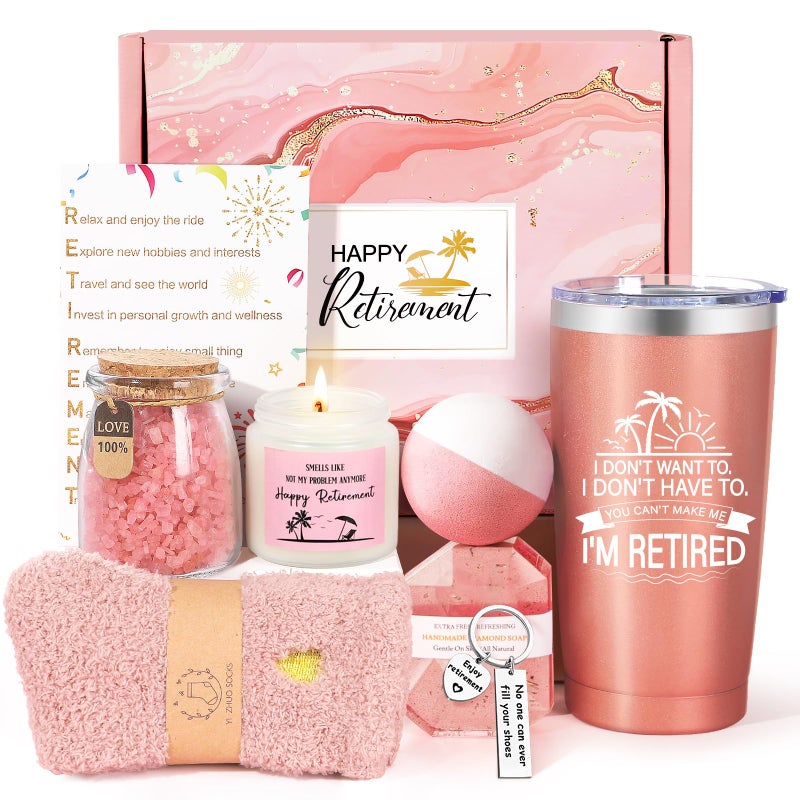 Retirement Gifts for Woman Happy Best 2025 Retirement Gifts for Women Coworker Teacher Nurse Friends Mom Retirees Funny Cool 20oz Tumbler Retirement Gifts Basket for Coworkers Office  Family